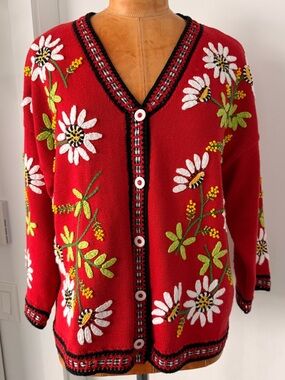 Vintage Design Options By Philip & Jane Gordon Cardigan Sweater Size L